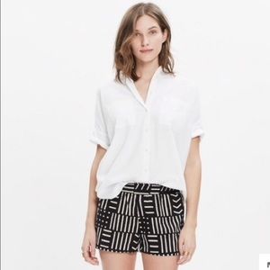 Madewell black and white patterned shorts, size medium